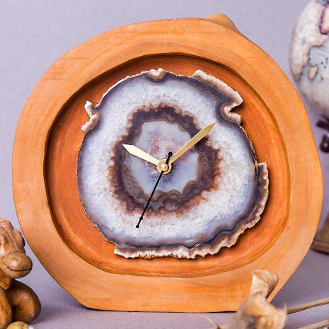 Agate Wooden Table Clock