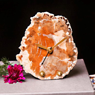 Petrified Wood Table Clock